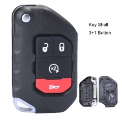 Flip Remote Key Shell 4 Button Fob for 2018 2019 Jeep Wrangler 68292944AA OHT1130261
