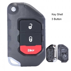 Flip Remote Key Shell 3 Button Fob for 2018 2019 Jeep Wrangler 68292944AA OHT1130261