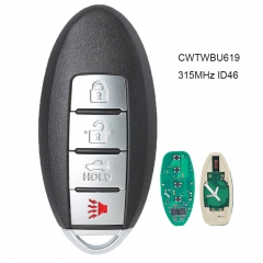 Smart Remote key 4 Button 315MHz ID46 Chip for 2005-2008 Infiniti FX35 FX45 FCC ID: CWTWBU619