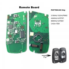 Placa remota inteligente 315MHz YGOHUF5662, 433MHz YGOHUF5767, 868MHz YGOHUF5661 PCF7953 para BMW Serie F CAS4+/ FEM