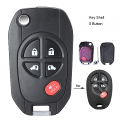 Modified Filp Remote Key Shell 5 Button for TOYOTA Highlander Sequoia Sienna Tacoma Tundra Avalon Solara FCCID: GQ43VT20T