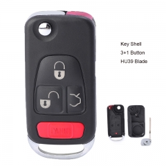Flip Remote Key Shell 3+1 Button for Mercedes-Benz C E ML S HU39 Blank Blade