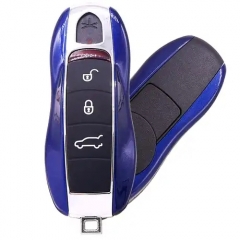 Blue Smart Remote Key Shell 3 Button for Porsche SUV HU162