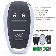 FCCID: KR5ALFA434, A2C97634900 Keyless Remote Smart Key Fob ASK 433MHz 4A Chip for Alfa Romeo Giulia Stelvio 2015 2016 2017 2018 2019 2