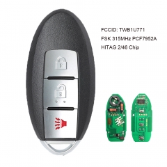 Remote Key 3 Button FSK 315MHz ID46 Chip for Nissan Tiida Livina Versa Maxima Sunny Teana Sylphy Sentra 2005 2006 2007 2008 FCC: TWB1U771