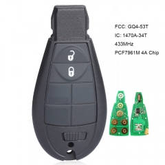 Remote Key Fob Fobik 433MHz PCF7961M 4A Chip for Jeep Cherokee Sport KL 2014 2015 2015 2017 2018 2019 FCCID:  GQ4-53T