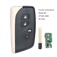 Smart Remote Key Fob 4 Button 315MHz/433MHz/314MHz 8A for Lexus LS460 LS600H 2010 - 2017 -FCCID: HYQ14ACX 271451-5290