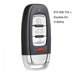 Aftermarket Keyless-Go Smart Remote Key 3+1 Buttons 315MHz 8T0 959 754 J for Audi Q5 A4L