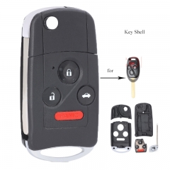 Flip Remote Key Shell Case Fob 4B for Honda Accord Civic Pilot W/ Button Pad
