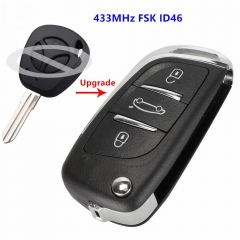 Upgrade new DIY Flip Remote Key 3 Buttons 433MHZ FSK ID46 chip for Lada Priora Kalina