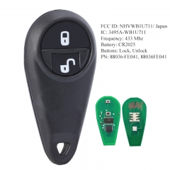 Replacement 2-Button ASK 433.92MHz Keyless Remote Fob for Subaru Forester Impreza 2005-2007 FCC ID: NHVWB1U711/ Japan
