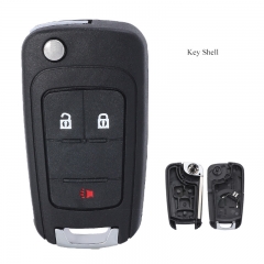 OEM Quality Flip Remote Key Shell 2+1 Button for Chevrolet Opel HU100 No Logo