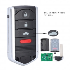 Aftermarket Smart Remote Key Fob 4 Button 313.8MHz for 2009-2012 Acura TL FCC ID: M3N5WY8145