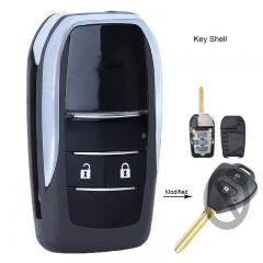 Modified Flip Remote Key Shell Case 2 Button for for Toyota Avalon Camry Corolla Matrix Rav4 Yaris