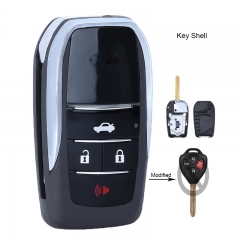 Modified Flip Remote Key Shell Case 4 Button for TOYOTA Camry Yaris Corolla Scion