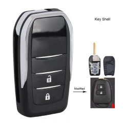 Upgraded Flip Remote Shell Case Fob TOY43 2 Button for Toyota Alvon Camry Corolla RAV4 Venza Yaris B71TA