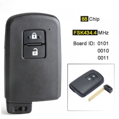 FSK 433MHz / 434MHz 88 Chip Smart Remote Key Fob for Toyota Auris Yaris Hybrid Auris Board ID 0010 0011 61A651-0101 FCCID: BA7EQ 