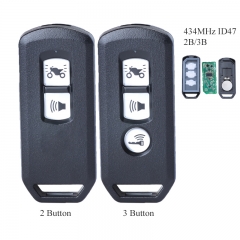 Llave remota para scooter de motocicleta - 2/3 botones 434MHz ID47 - FOB para Honda K35V3 ADV SH 150 Forza 300125 PCX150 2018 2019