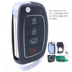 P/N: 95430-C1210 FCC: TQ8-RKE-4F25 Replacement Flip Remote Key for 2017 2018 2019 Hyundai Sonata