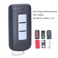 Smart Remote Key 2 Button Fob FSK 315MHz ID47 Chip for Mitsubishi Mirage 2016 2017 2018 2019 2020 (Only Original Remote Board)