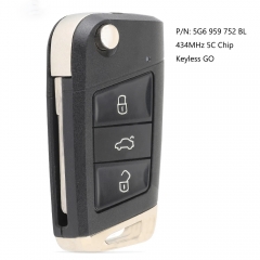 OEM Keyless-Go for Volkswagan Golf7 MK7 Polo Seat Tiguan Touran 434MHz 5C Remote Key Fob P/N: 5G6 959 752 BL/ 5G6959752BL