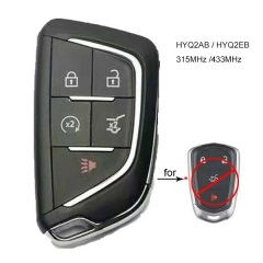 Upgraded Smart Remote Key 5 Button 315MHz/433MHz Fob for Cadillac ATS CTS XTS 2015 2016 2017 2018 2019 FCCID: HYQ2AB/HYQ2EB