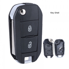 Flip Remote Key Shell 2 Button for Peugeot Citroen (With Battery Casing) VA2/HU83