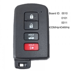 ID de la placa: 0010 0011 61A651-0101 FCCID: BA7EQ FSK 433 MHz / 434 MHz 88 Chip Smart Remote Key Fob para Toyota Auris Yaris Hybrid Auris