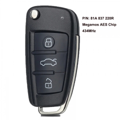 Keyless Entry Go Smart Remote Key Fob 434MHz ID88 Chip for Audi RS Q2 RS Q3 2017 2018 2019 P/N: 81A837220R, 81A 837 220R