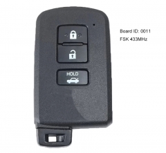 Smart Prox Remote Key Fob 3 Buttons FSK 433MHz/ 434MHz for Toyota Auris Yaris Hybrid RAV4 2012-2018 FCCID: BA7EQ 0011 Board