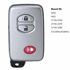 A433 F433 27145-0140 / 27145-3370 / 27145-5290 3B Smart Card Remote Key Fob for Toyota Avalon Camary Aurion Sequoia Prius