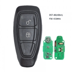 Smart Remote Key 2 Button Fob FSK 433MHz DST+80(40bit) Chip for Ford Ecosport 2013 2014 2015 2016