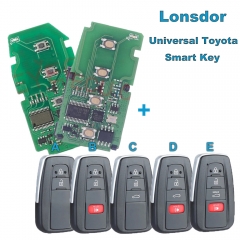 Lonsdor Smart Key Universal Remote Key for Toyota 8A for K518 KH100 KeyTool Support Renew and Rewrite Remote ID: 0020 2110 3330 0010 3950 0410 0440