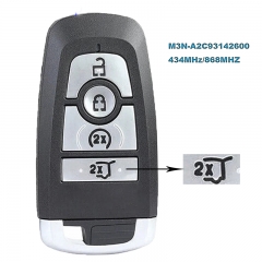 Replacement Smart Remote Key FOB 4 Button 434MHz/868Mhz for Ford Edge Explorer Mustang Ranger 2017-2020 M3N-A2C93142600