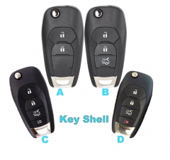 Replacement Uncut Flip Remote Key Shell Case for Chevrolet Cruze Aveo Malibu Chevy 2014-2018 Spark Niva 2/3/4/5 Button