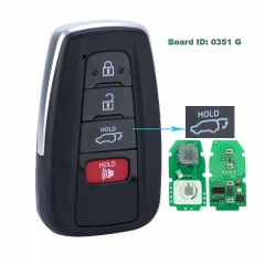 ID de placa: 0351 G Llave remota inteligente sin llave 314,3 MHz Fob para Toyota Camry 2018 2019 2020 FCCID: HYQ14FBC (placa K518)