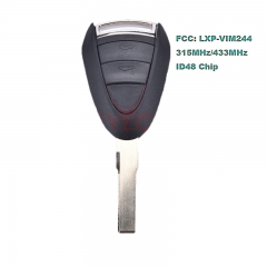 Remote Key 2 Button ASK 315MHz / 433.92MHz ID48 Chip for Porsche 911 Carrera GT Boxster Cayman FCCID: LXP-VIM244
