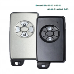 Board ID: 0010 0011 61A651-0101 FSK 433MHz / 434MHz 88 Chip Smart Remote Key Fob for Toyota Auris Yaris Hybrid Auris FCCID: BA7EQ