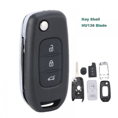 Flip Remote Key 3 Button Case Shell Fob for Renault Twingo for Dacia Duster Sandero Symbol 2013 2014 2015 2016 2017 HU136