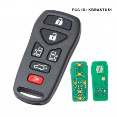 Remote Key 6 Button Keyless Entry Fob for Nissan Quest 2004 2005 2006 2007 2008 2009 PN: KBRASTU51