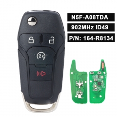 FCCID: N5F-A08TDA Flip Remote Key FSK 902MHz PCF7945P/HITAG PRO 49 Chip Keyless Entry 4B FOB for Ford F150 250 2015-2020