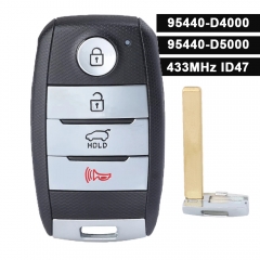 P/N: 95440-D4000 /95440-D5000 Smart Remote Key 4 Button 433MHz HITAG3 NCF2952X for Kia Optima 2016-2020 FCCID: SY5JFFGE04