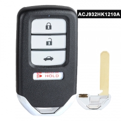 FCCID: ACJ932HK1210A Control remoto de llave inteligente FOB PROX Reemplazo de 4 botones para Honda Accord Civic Driver 1 y 2