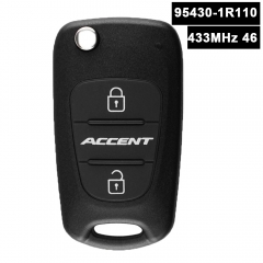 OEM P/N: 95430-1R110 Flip Remote Key Fob 3 Button 433MHz PCF7936 ID46 for Hyundai Accent Solaris 2011-2014