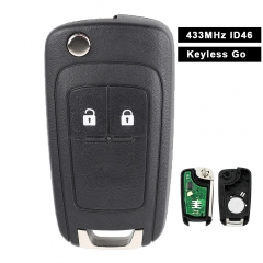 Keyless Go Flip Remote Key 433MHZ ID46 for Opel/Vauxhall Astra J, Zafira C,Insignia Mokka,Cascada 2009-2016