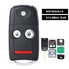 FCC ID: N5F0602A1A Replacement Remote Key Fob 3 Button 313.8MHz ID46 for Acura MDX RDX 2007-2012