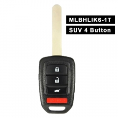 Llave de coche remota 3 + 1 botón 313.8MHz / 433MHz para Honda Accord Civic 2013-2016 FCC ID: MLBHLIK6-1T