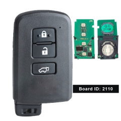 Llave inteligente 3 botones FSK 312MHz / 314MHz 315MHz / 433MHz 8A Chip para Toyota Highlander Limited FCCID: HYQ14FBA - 2110 P / N: 89904-0E120 / 899