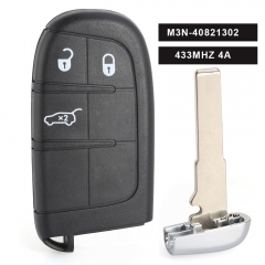 M3N-40821302 433MHz 4A Chip 3 Button Keyless Smart Remote Smart Proximity Key 3-Button for Fiat 500 500L 500X 2016+ SIP22