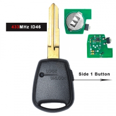 Remote Key Side 1 Button 433MHz ID46 for Hyundai Accent, for Kia Rio Picanto Soul Venga Ceed No Light Uncut HYN12